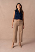 7/8 wide leg jeans with sewn hem
