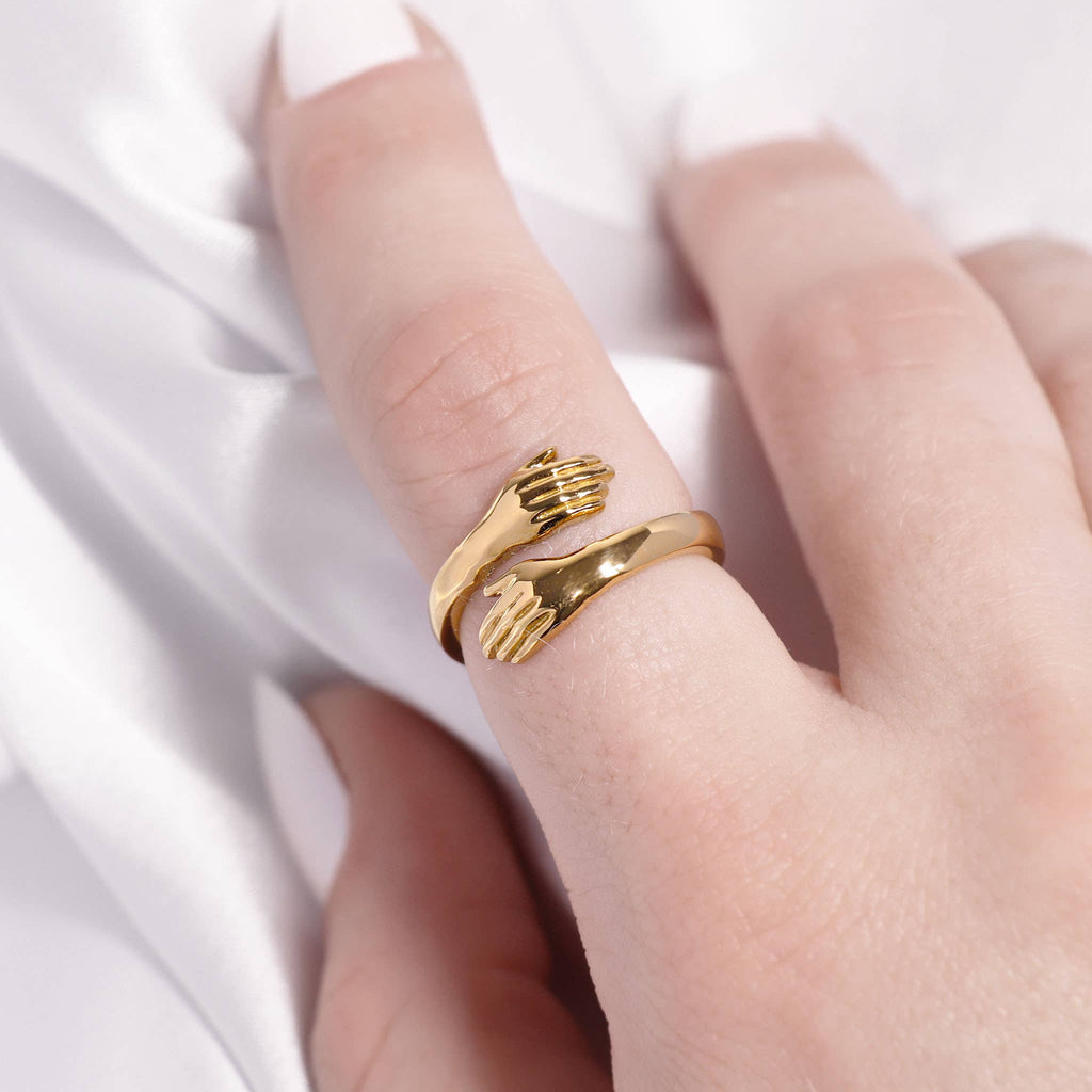 18K Gold PVD Stainless Steel Hug Ring