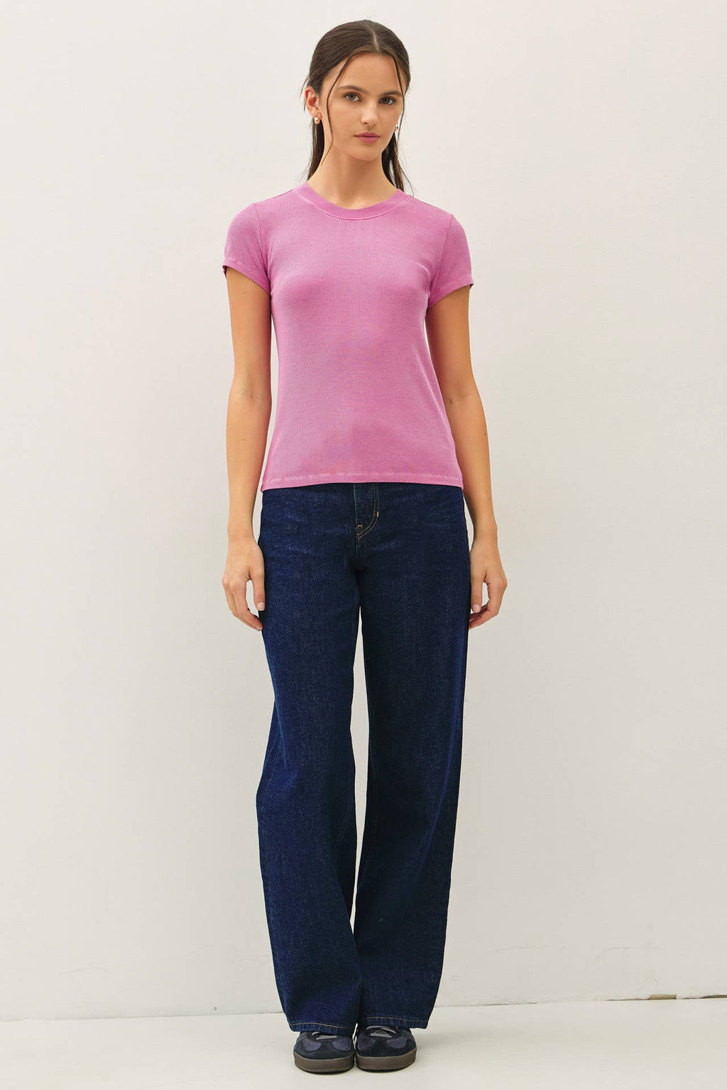 NEW COLOR-GARMENT DYE RIBBED TOP