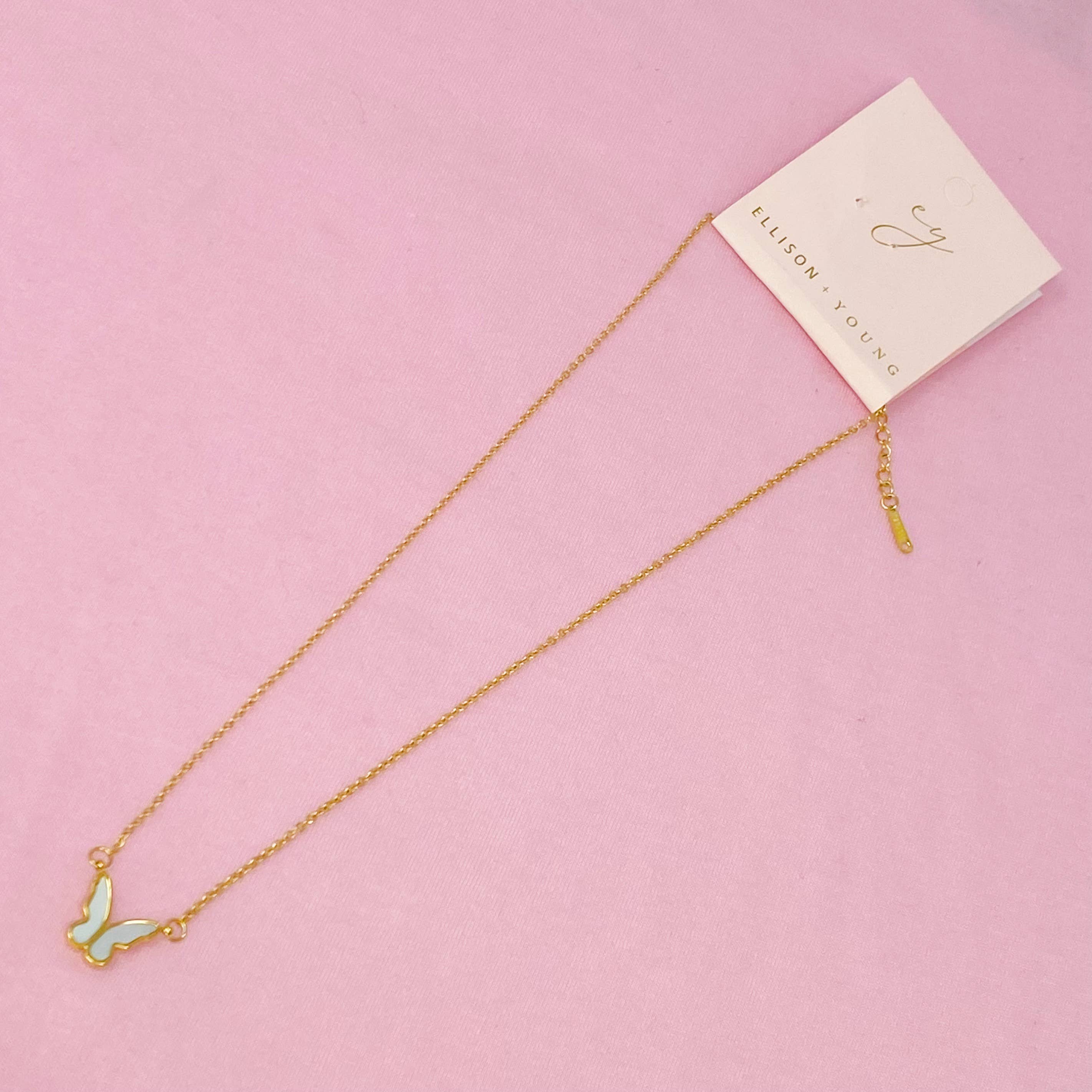Golden Shell Butterfly Necklace