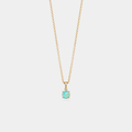Solitaire Round Opal Pendant Necklace in 925 Sterling Silver