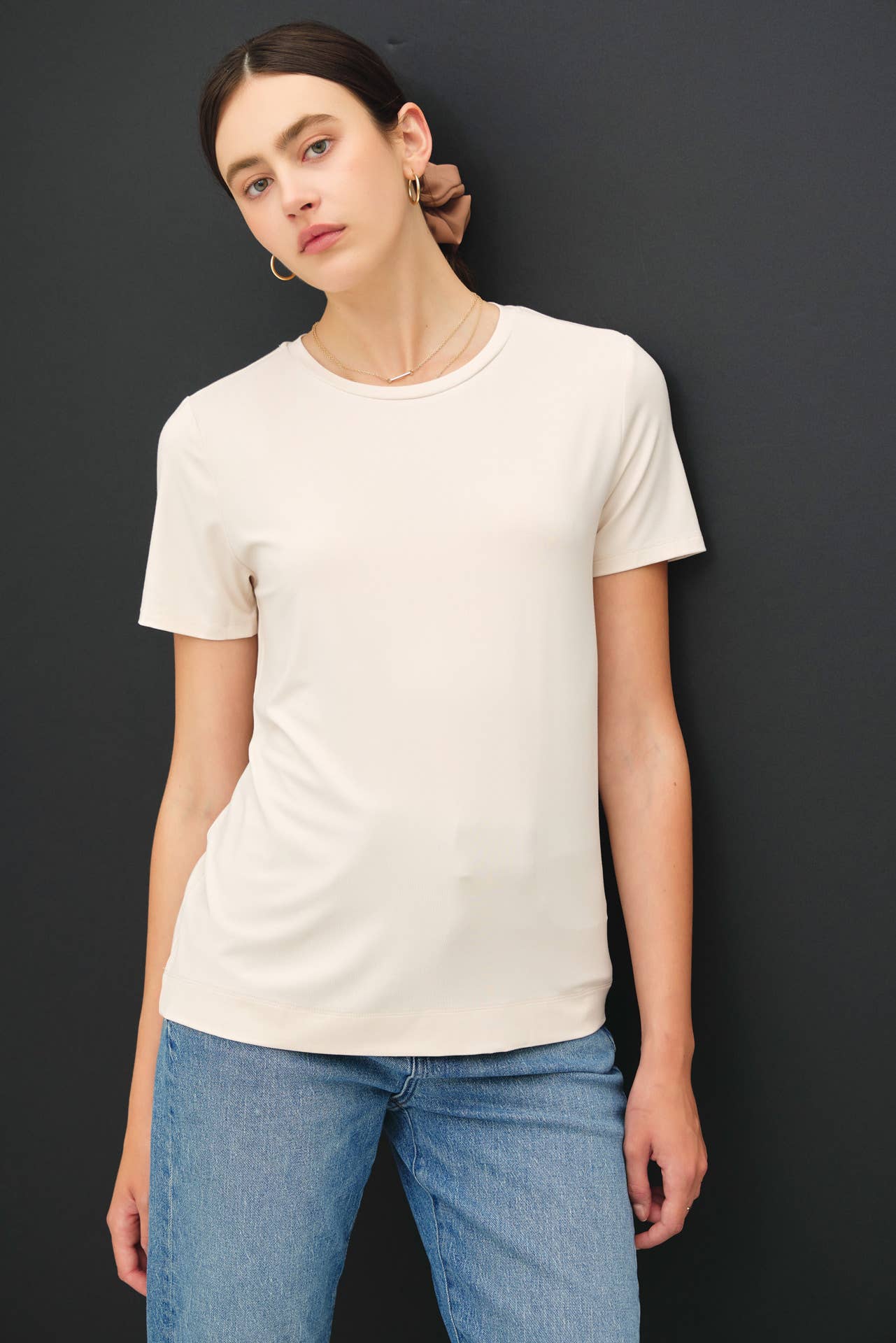 NEW COLOR-BAMBOO/MODAL BASIC ROUND NECK T-SHIRT