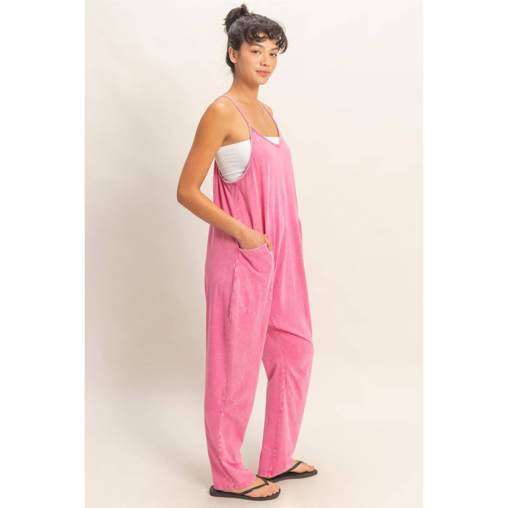 Mineral Wash Spaghetti Strap Jumpsuit