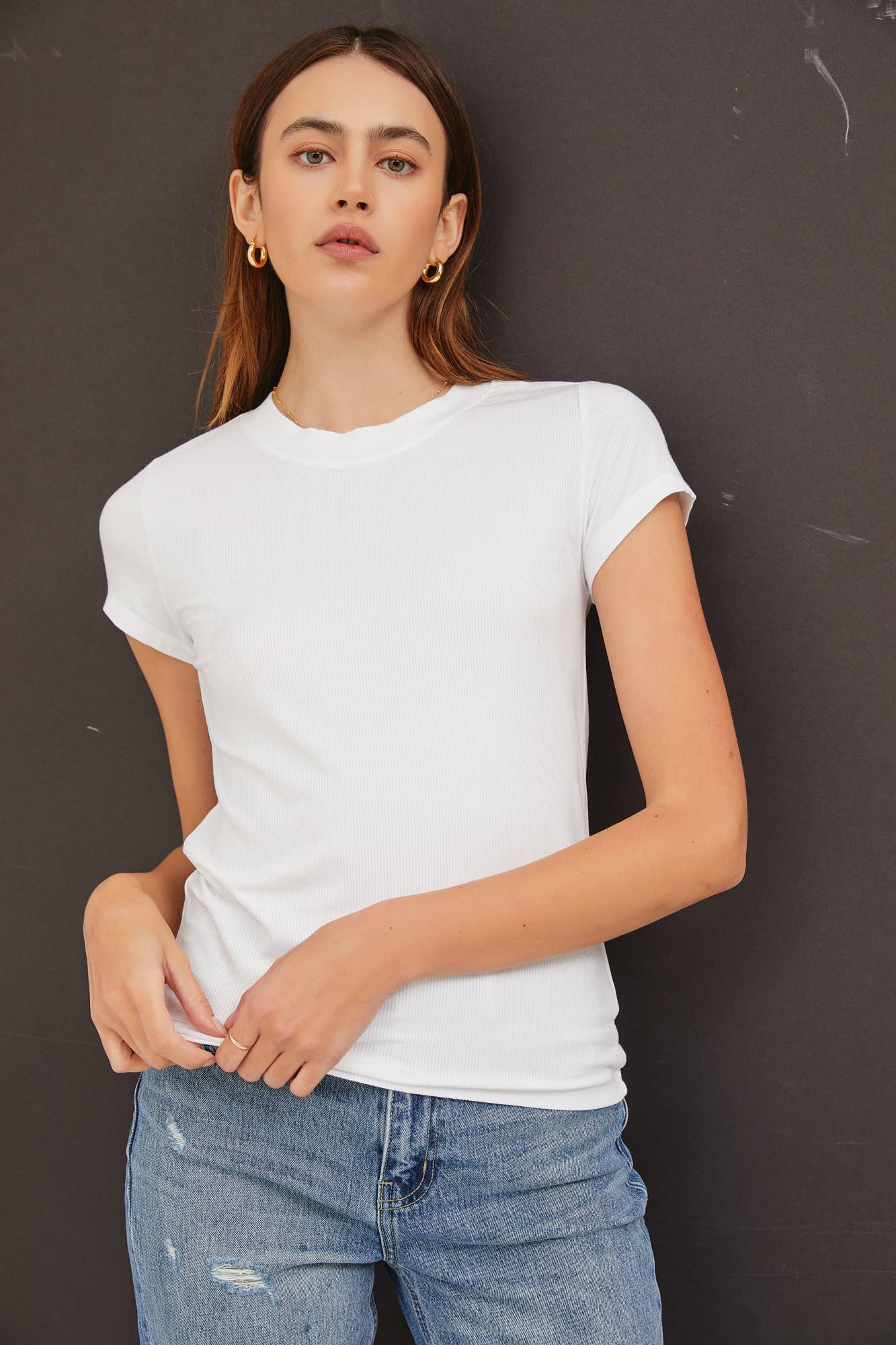 NEW COLOR-GARMENT DYE RIBBED TOP