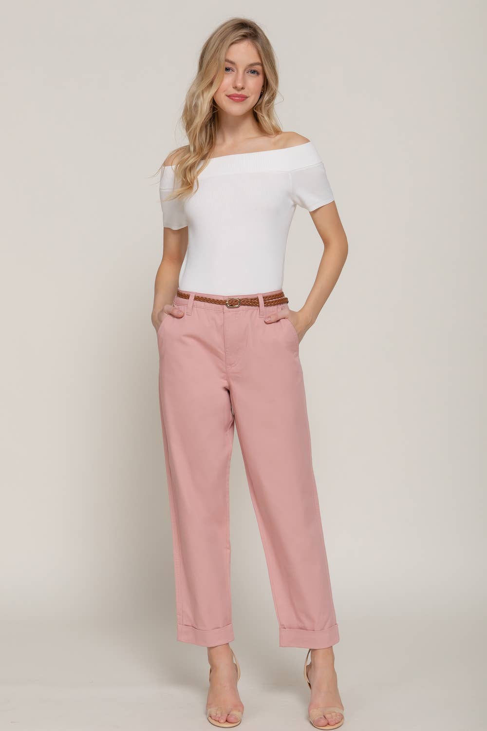 Chino Pants with Braided Belt