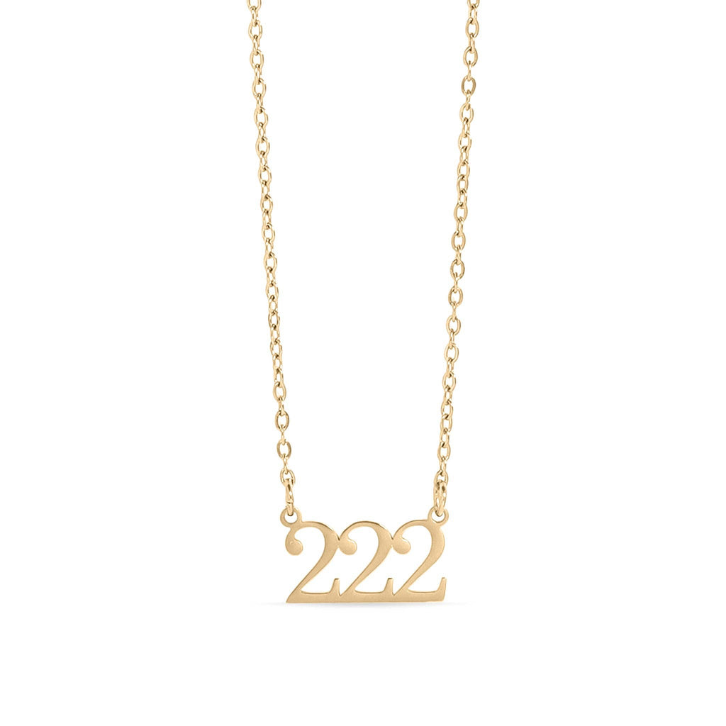 18K Gold PVD Stainless Steel Angel Number Necklace