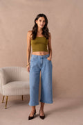 Denim culotte skirt