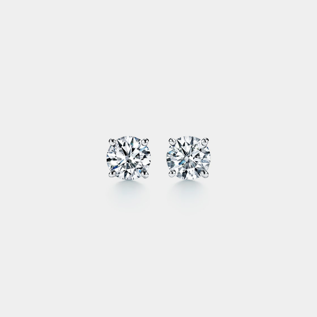 Four-Prong Moissanite Stud Earrings in 925 Sterling Silver