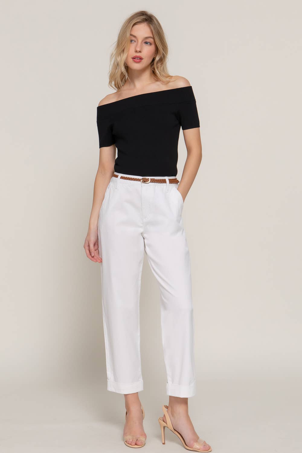 Chino Pants with Braided Belt