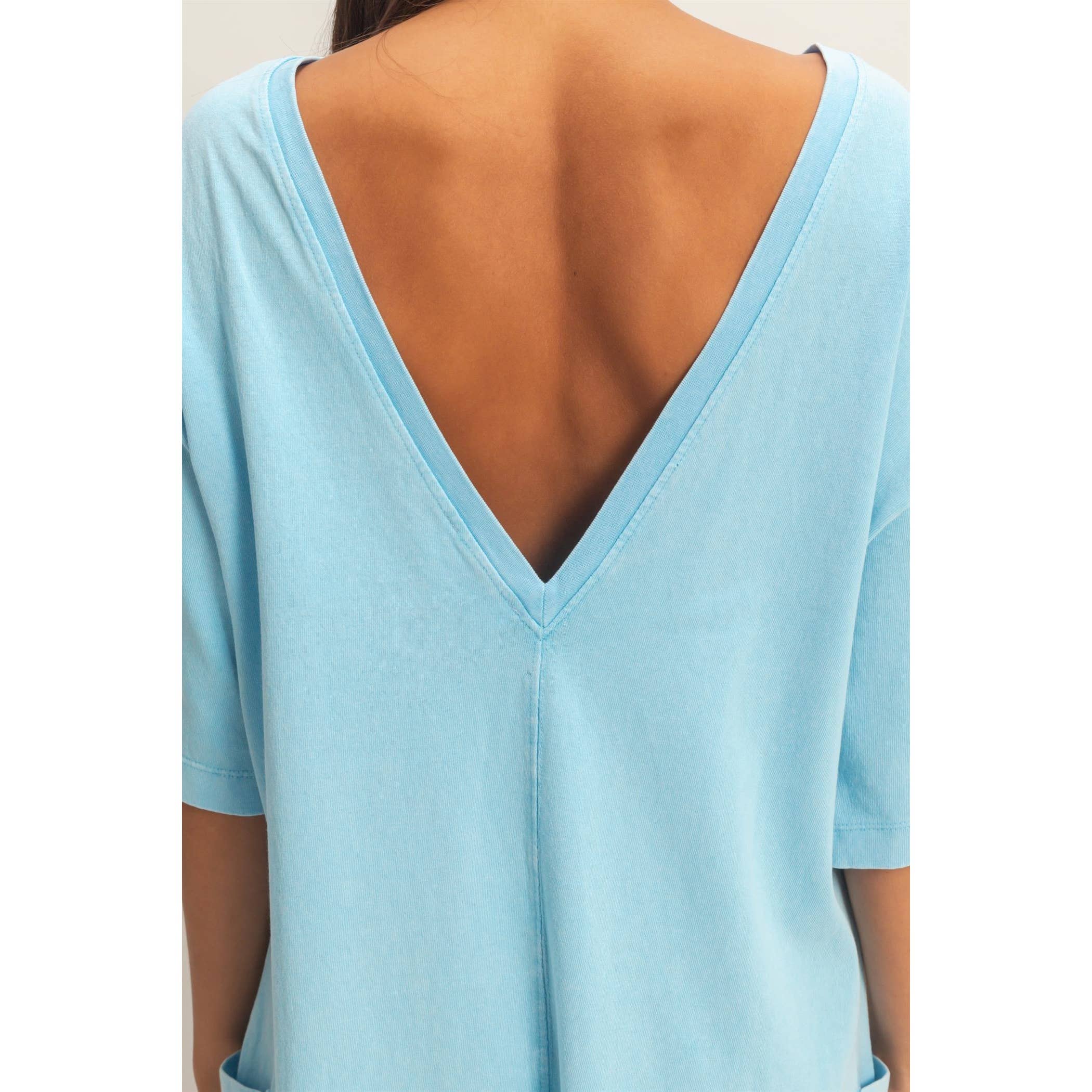 Mineral Washed V-Back Romper
