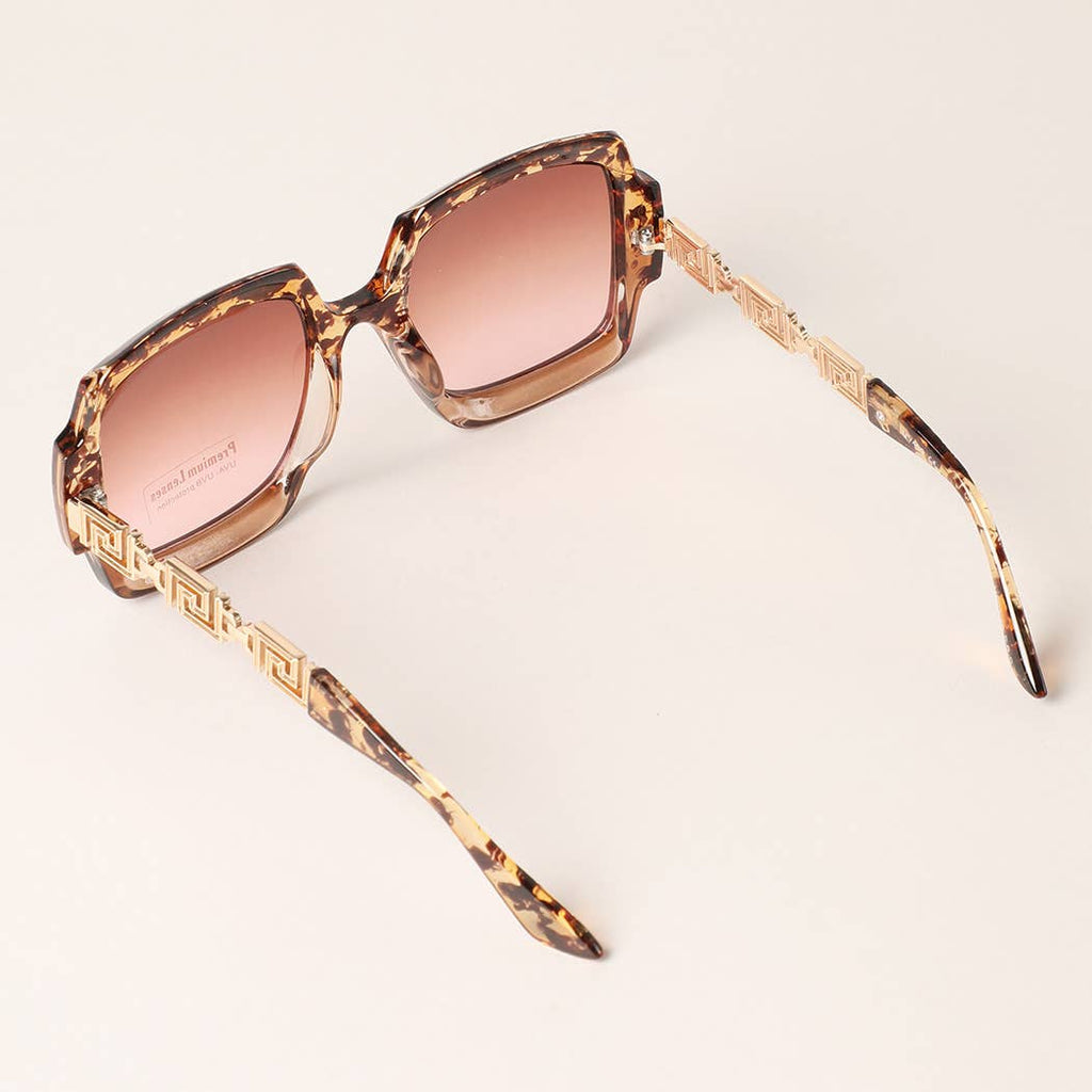 Large Square Shape Mix Color Frame Sunglasses