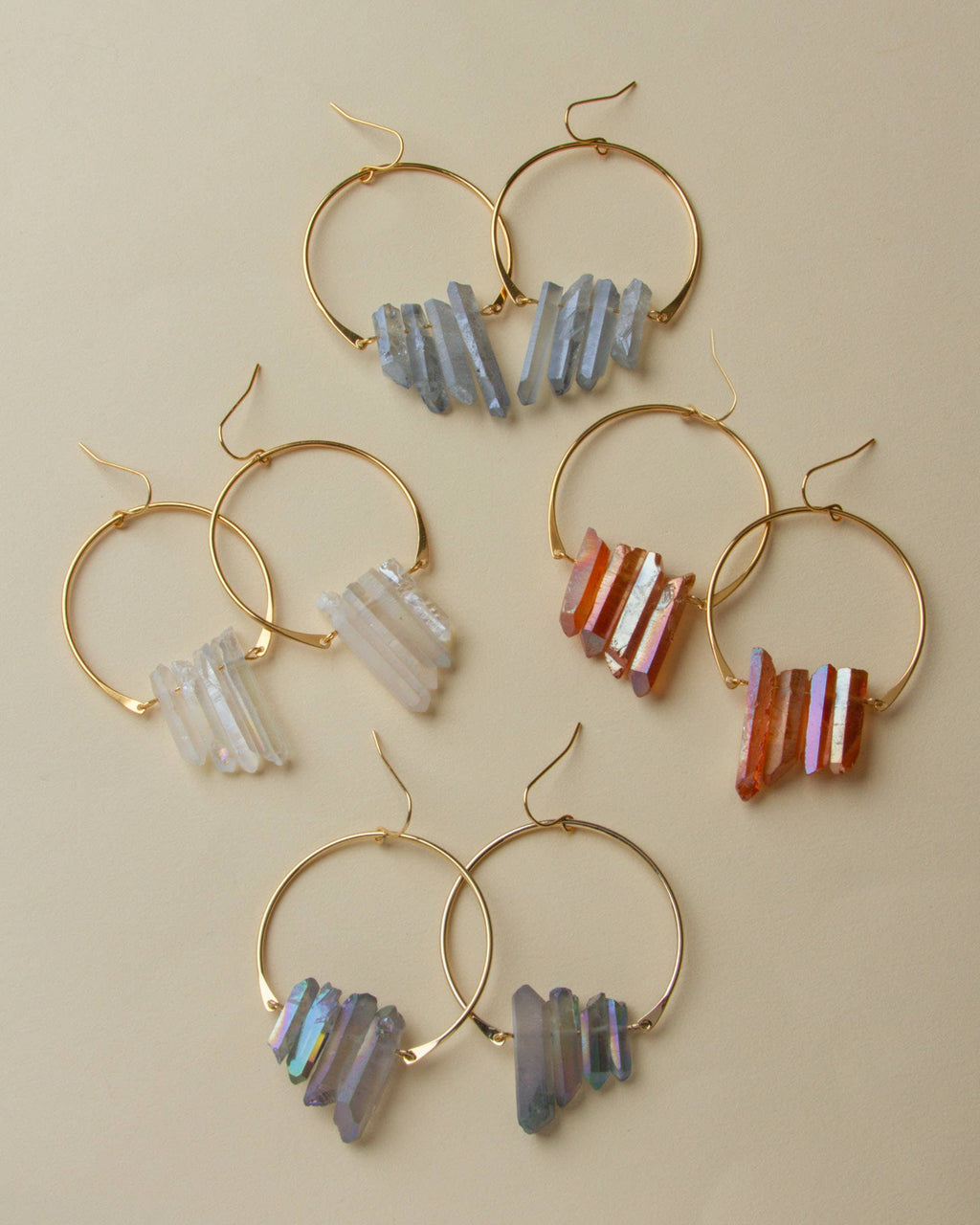 Super Nova Earrings- Mystic AB Clear Quartz