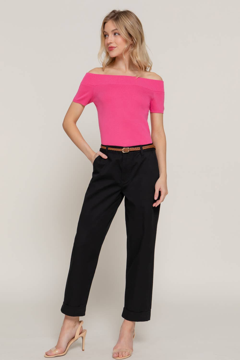 Chino Pants with Braided Belt