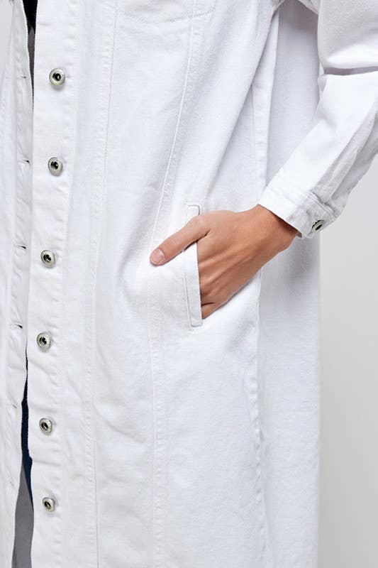 Long Trench Coat Denim Jean Jacket (OPEN PACK)