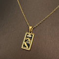 Star Moon Tarot 18K Gold Plated Steel Necklace - FGS/MS