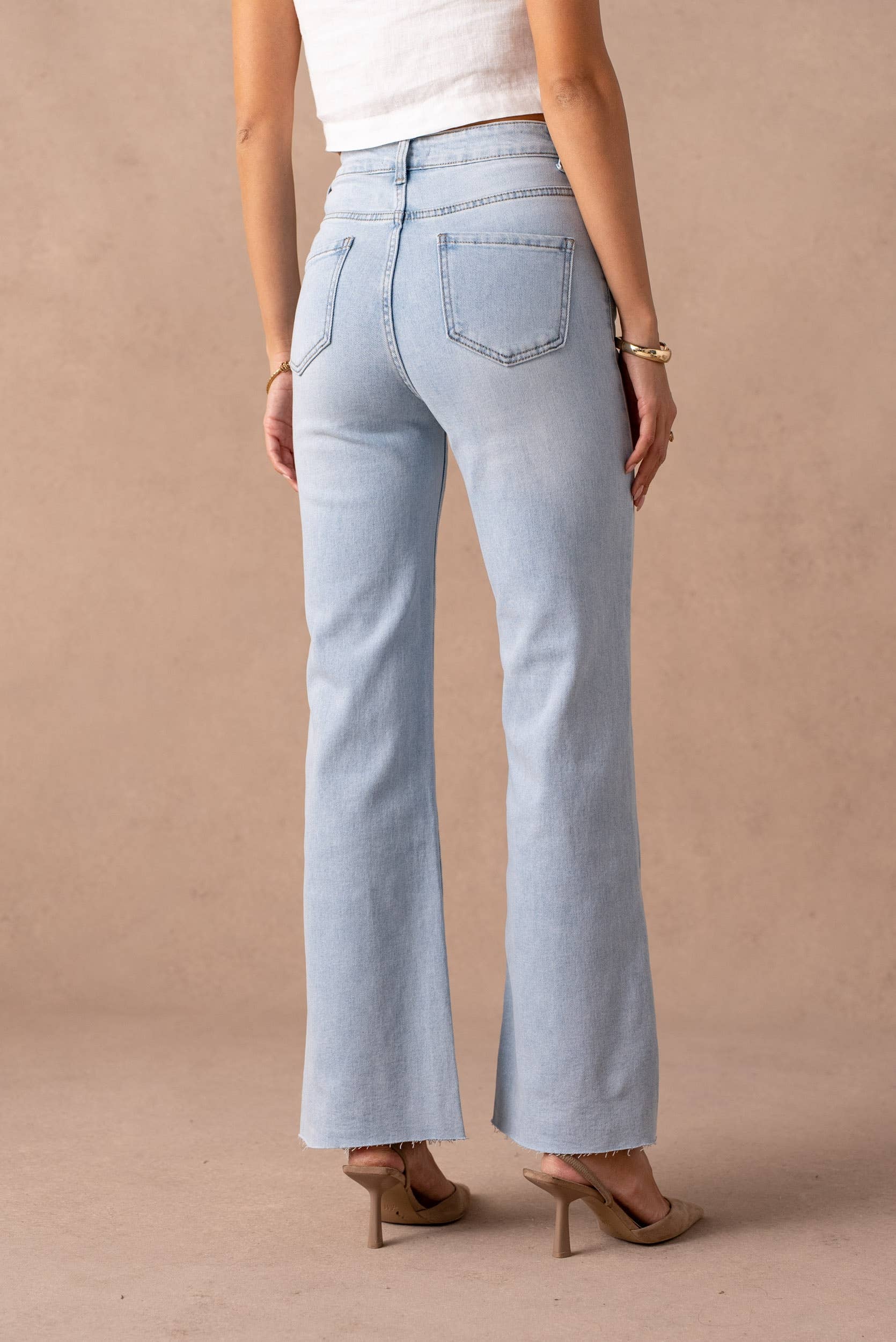 Wide leg split jeans