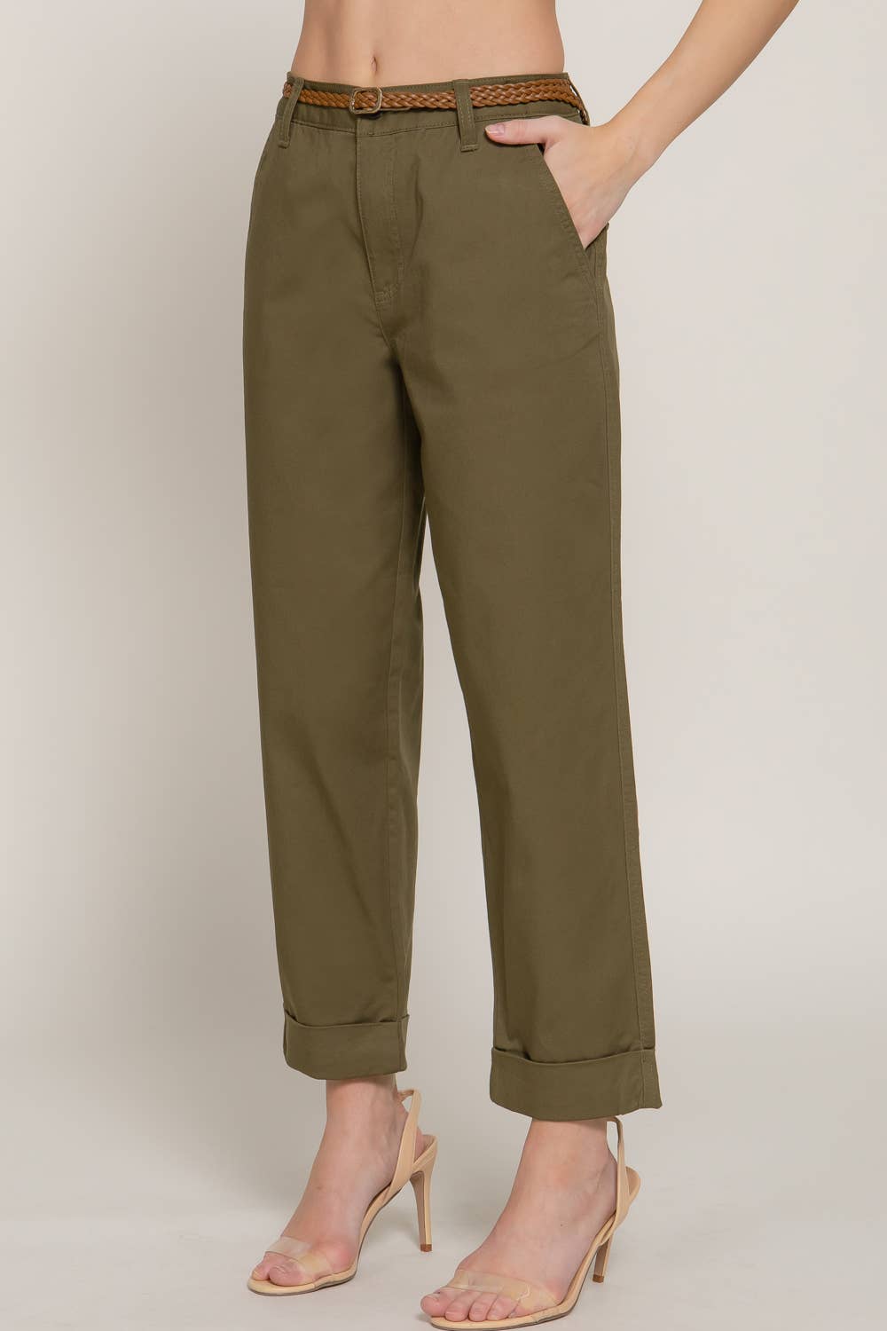 Chino Pants with Braided Belt