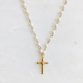 Cabled Cross Pendant Necklace