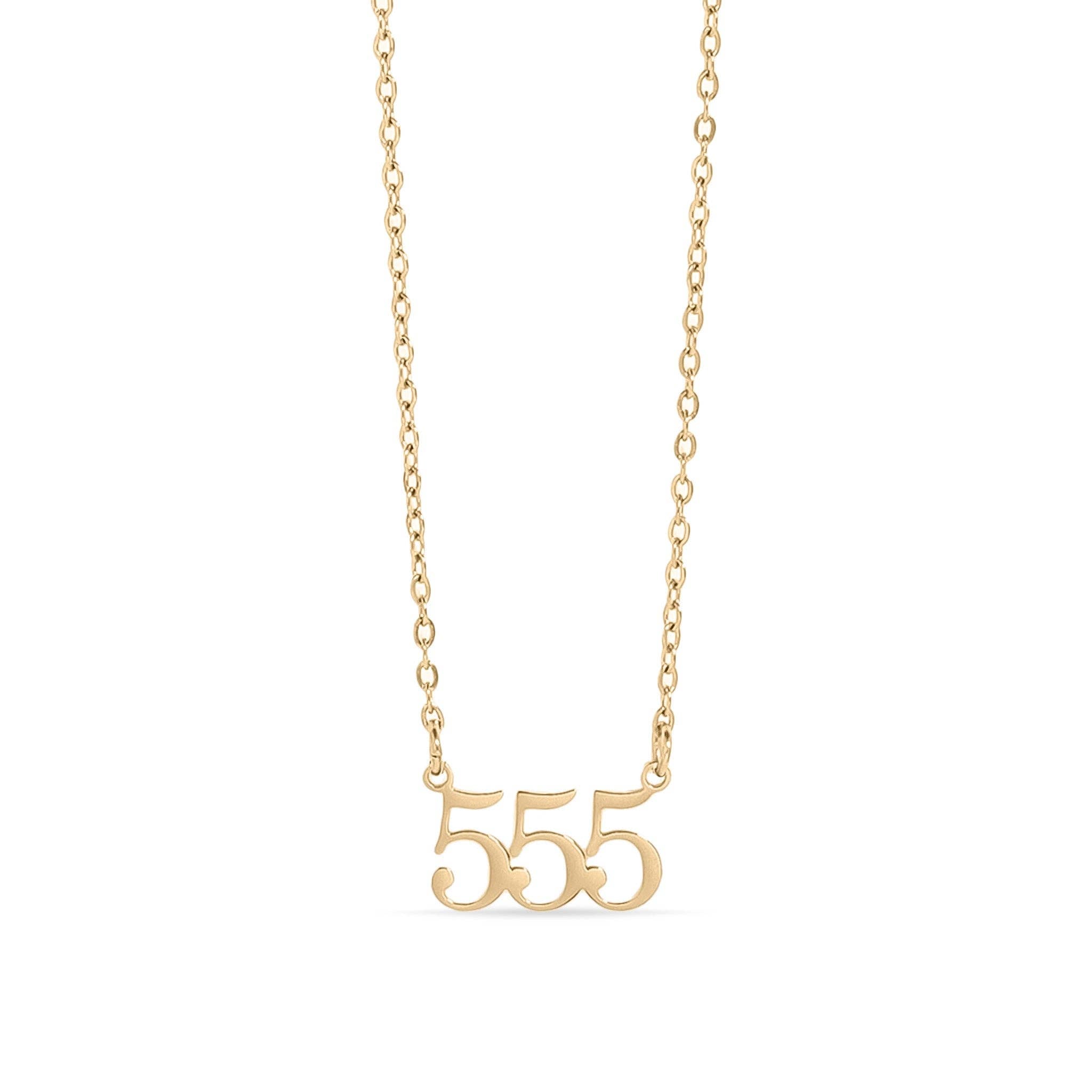 18K Gold PVD Stainless Steel Angel Number Necklace