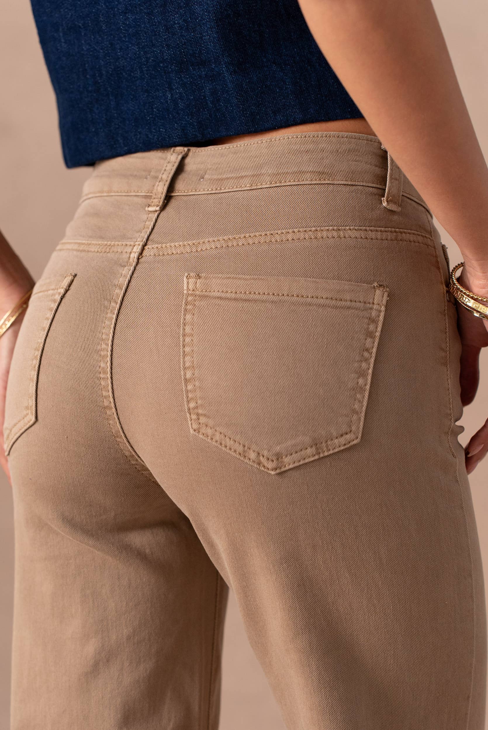 7/8 wide leg jeans with sewn hem