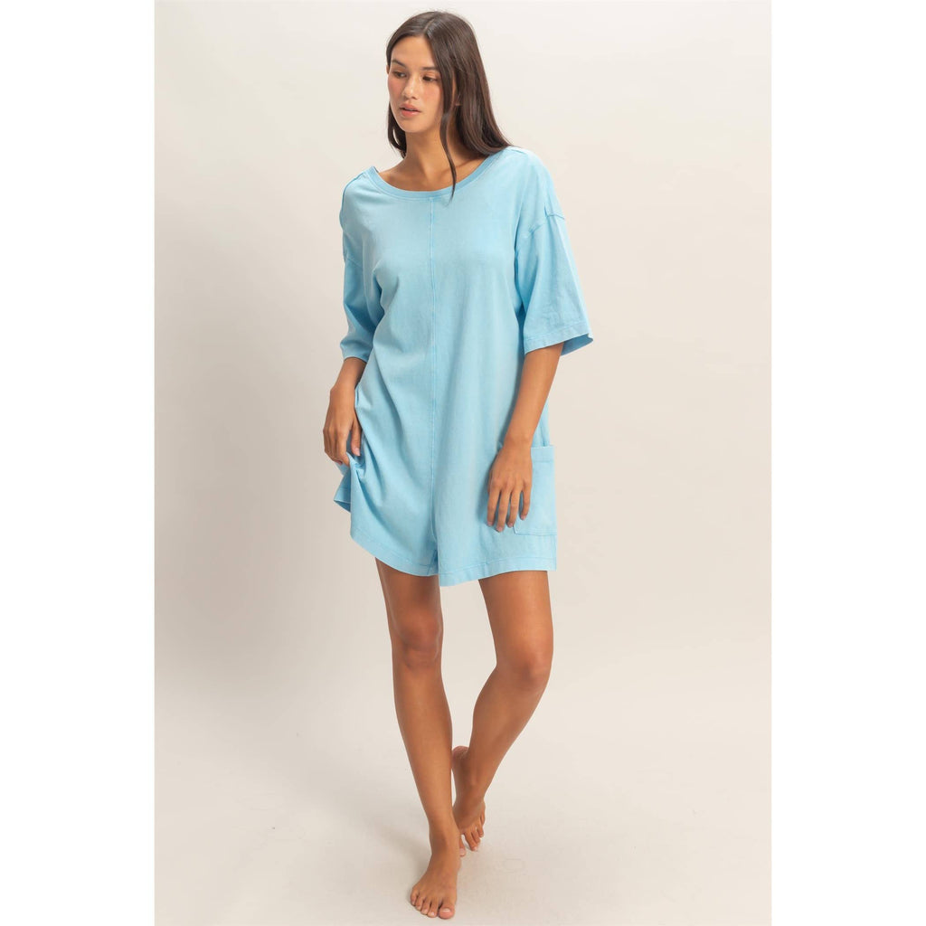 Mineral Washed V-Back Romper