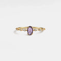 Oval Cut Natural Amethyst Ring in 925 Sterling Silver