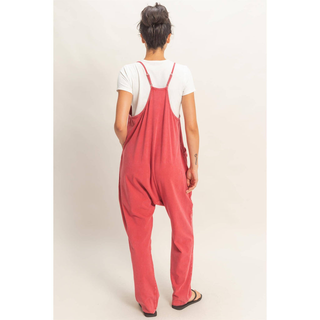 Mineral Wash Spaghetti Strap Jumpsuit
