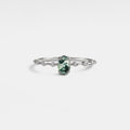 Oval Cut Moss Agate Stacking Ring in 925 Sterling Silver