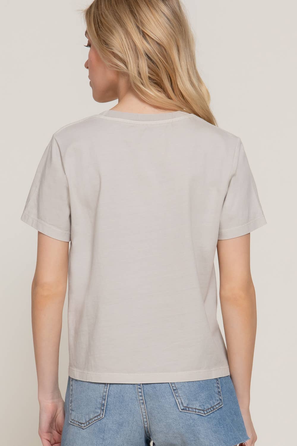 Short Sleeve Garment Dye Knit Top