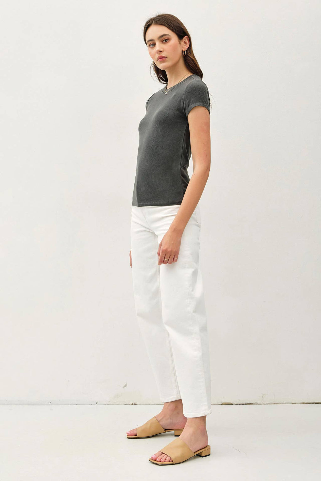 NEW COLOR-GARMENT DYE RIBBED TOP