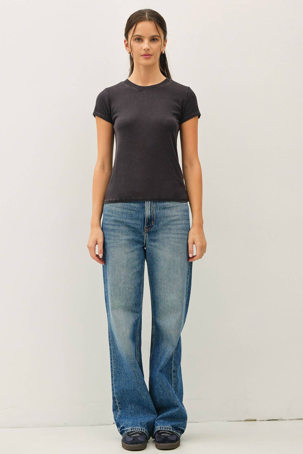 NEW COLOR-GARMENT DYE RIBBED TOP