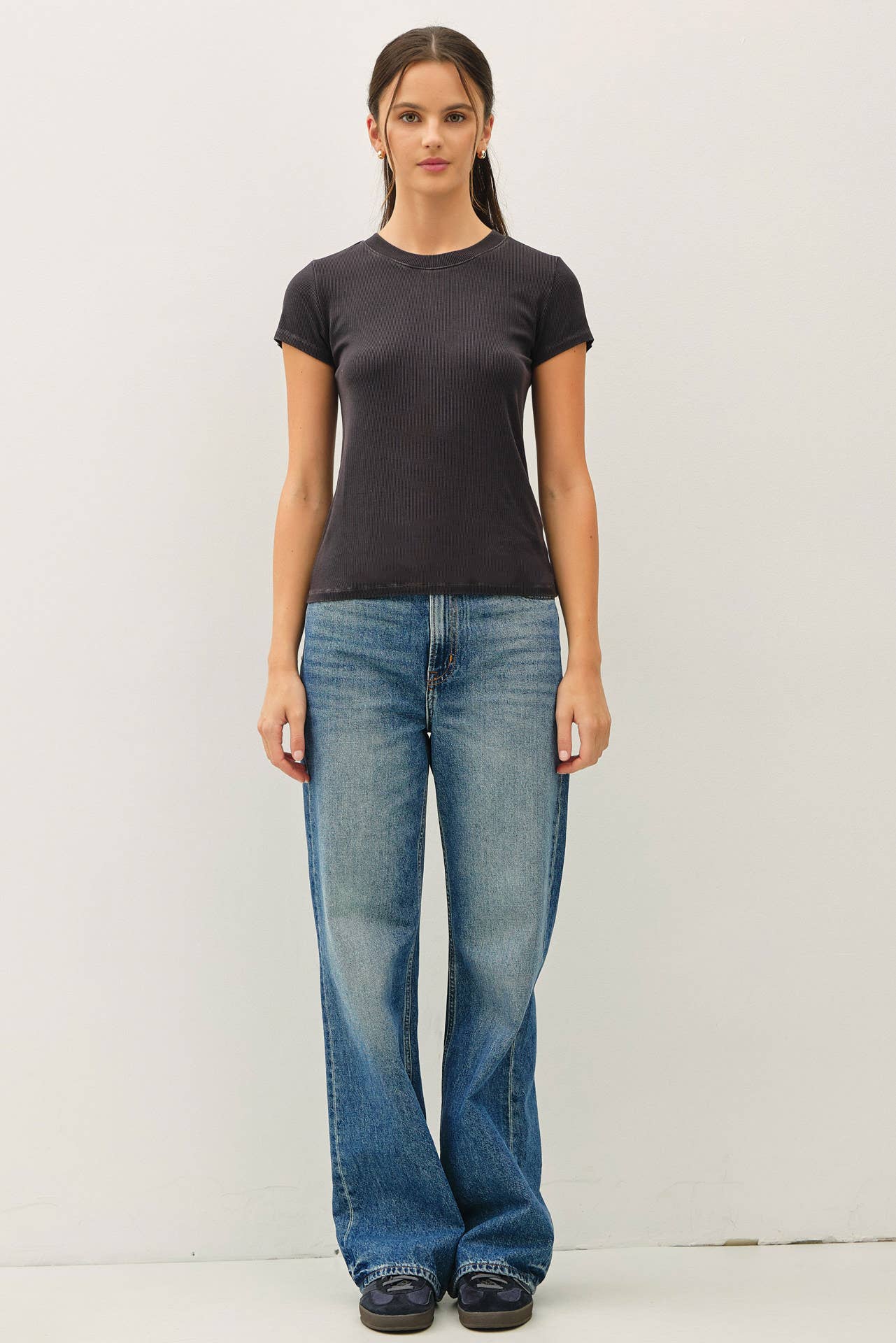 NEW COLOR-GARMENT DYE RIBBED TOP