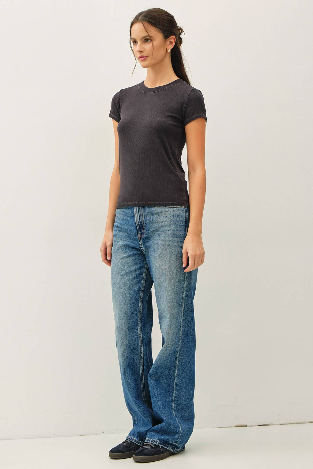 NEW COLOR-GARMENT DYE RIBBED TOP