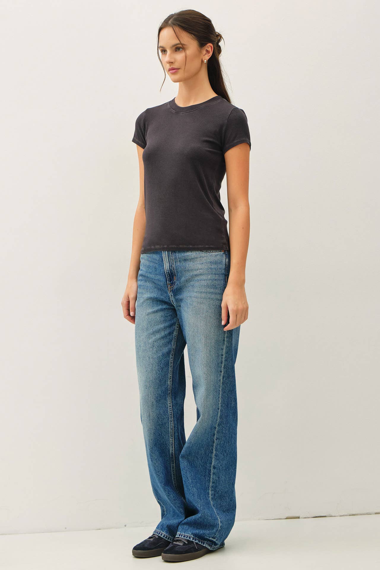 NEW COLOR-GARMENT DYE RIBBED TOP