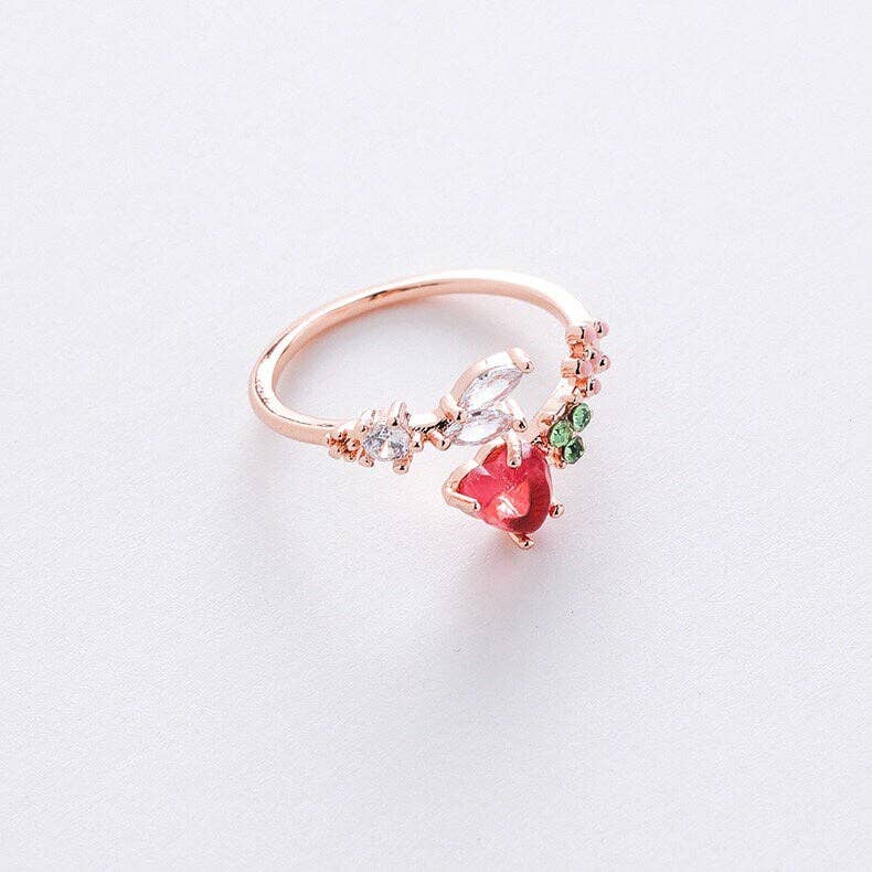 Dainty Cute Heart Flower Stackable Ring in Solid Copper