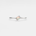 Natural Opal Stacking Thin Band Ring in 925 Sterling Silver