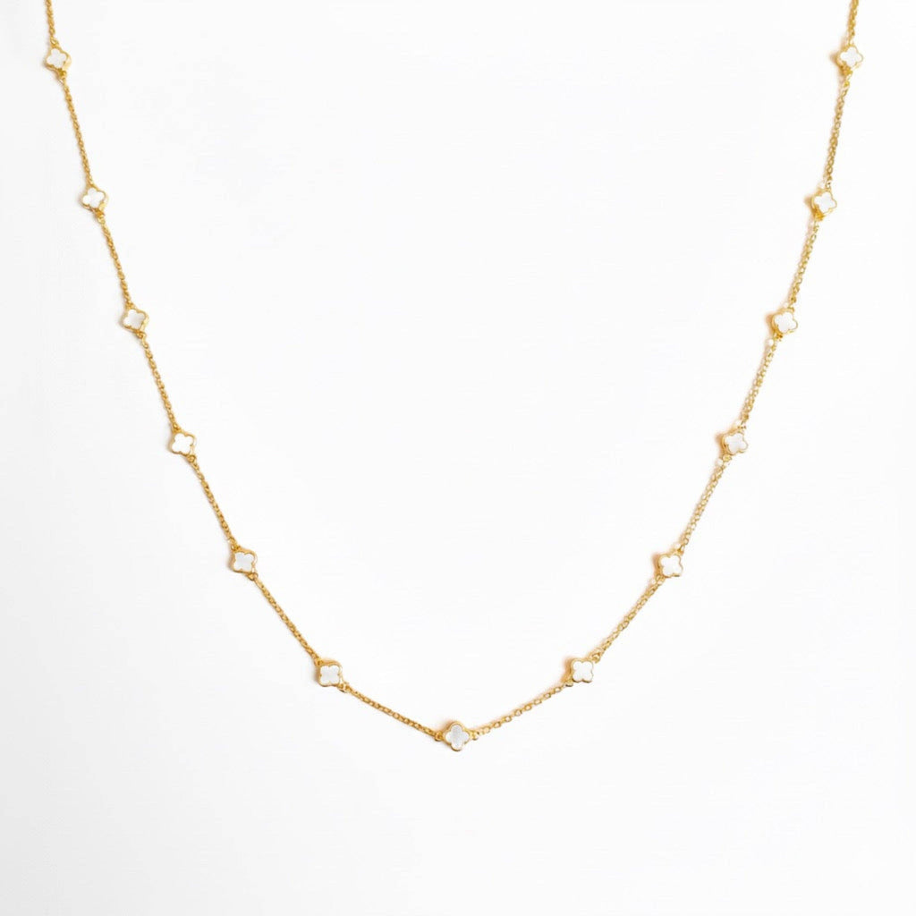 Petite Colored Clover Necklace