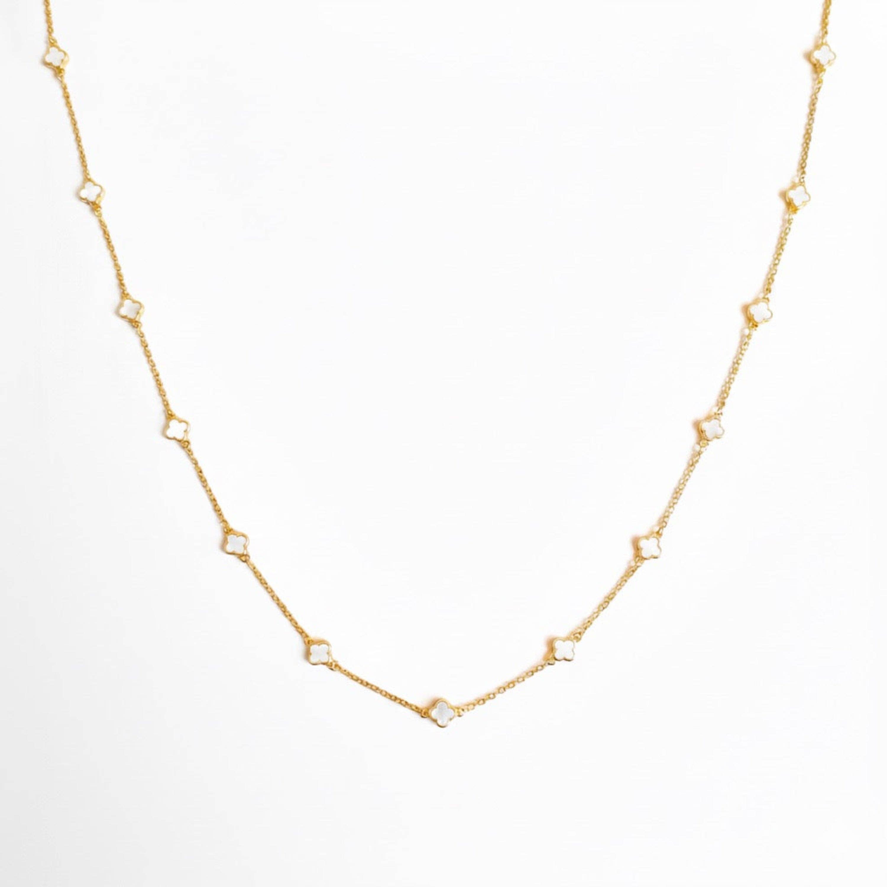 Petite Colored Clover Necklace