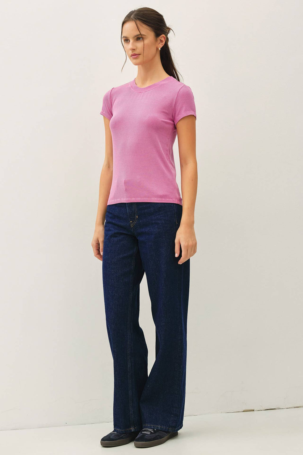 NEW COLOR-GARMENT DYE RIBBED TOP