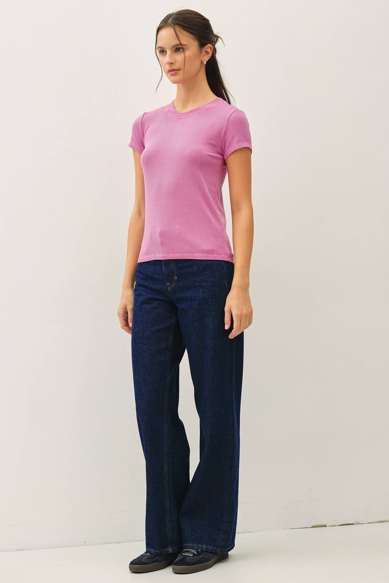 NEW COLOR-GARMENT DYE RIBBED TOP