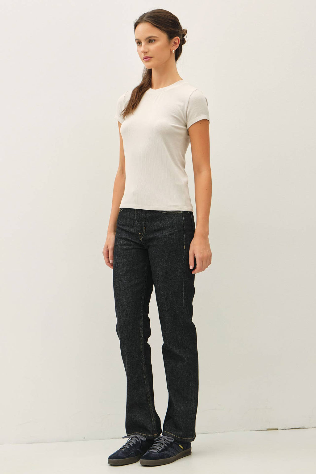 NEW COLOR-GARMENT DYE RIBBED TOP