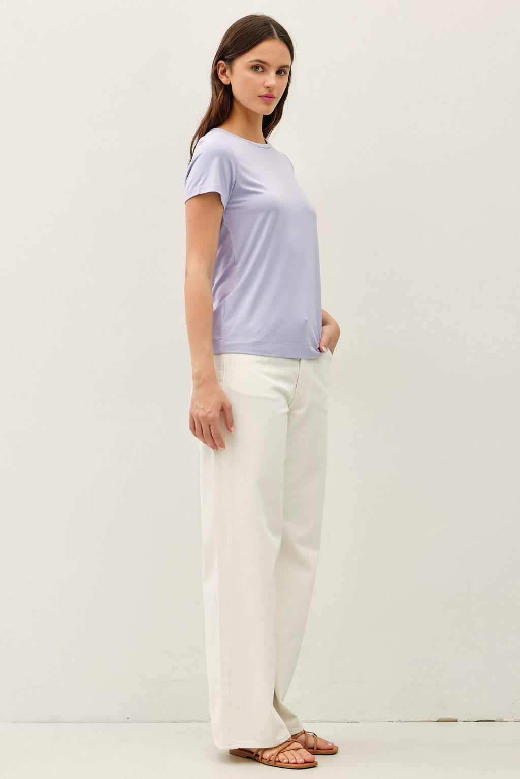 NEW COLOR-BAMBOO/MODAL BASIC ROUND NECK T-SHIRT