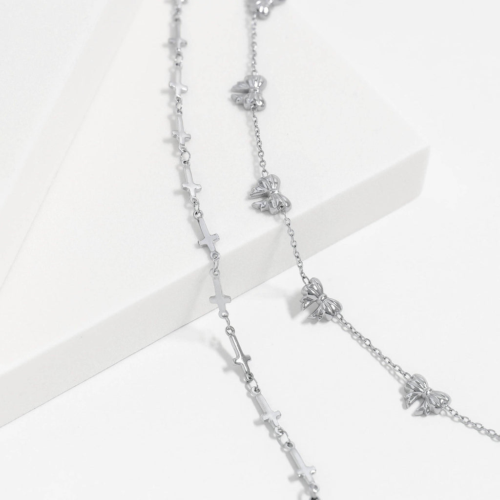18K Gold PVD Stainless Steel Cross Chain Bracelet