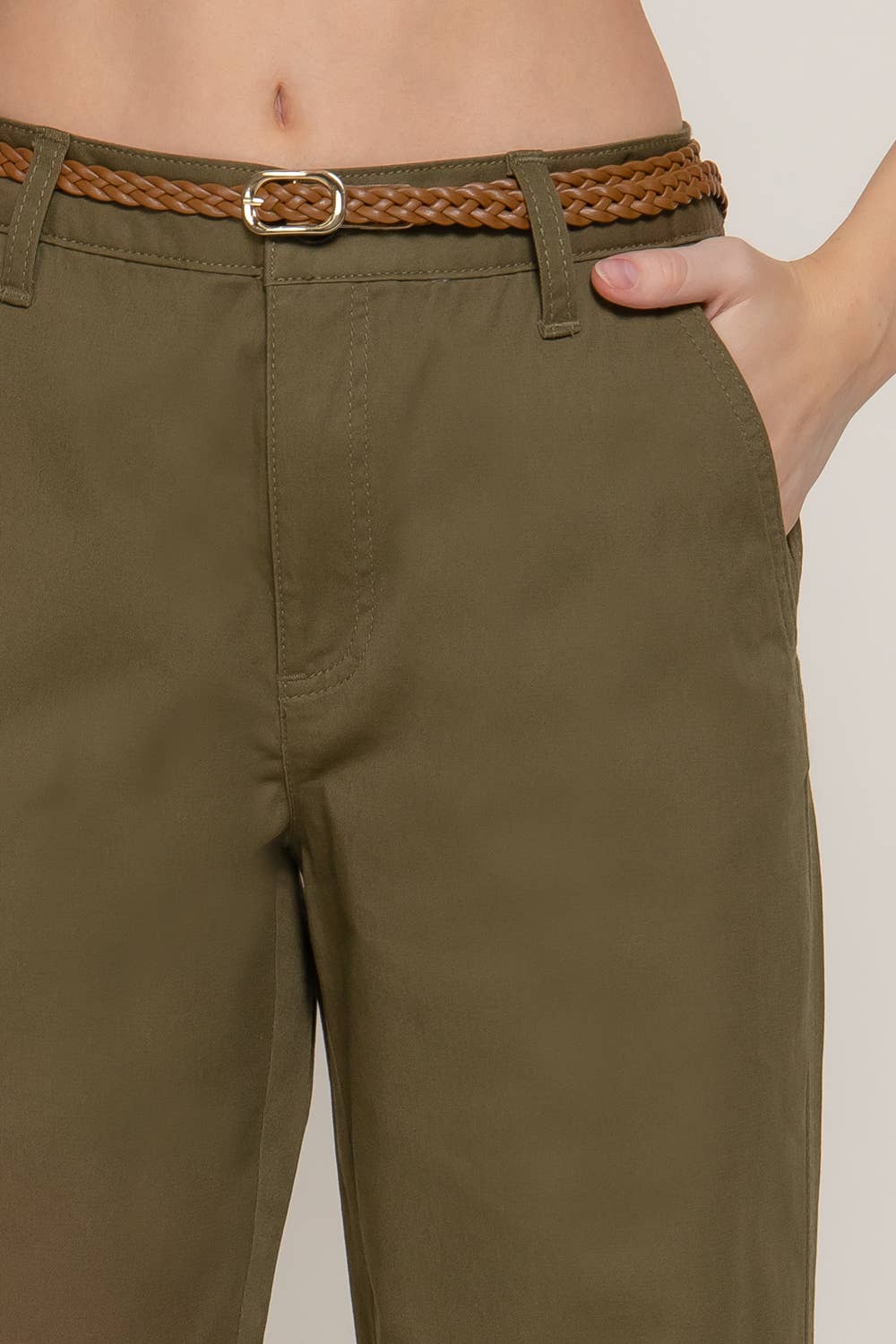 Chino Pants with Braided Belt