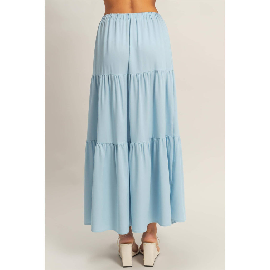 Elastic Waist 3-Tier Skirt