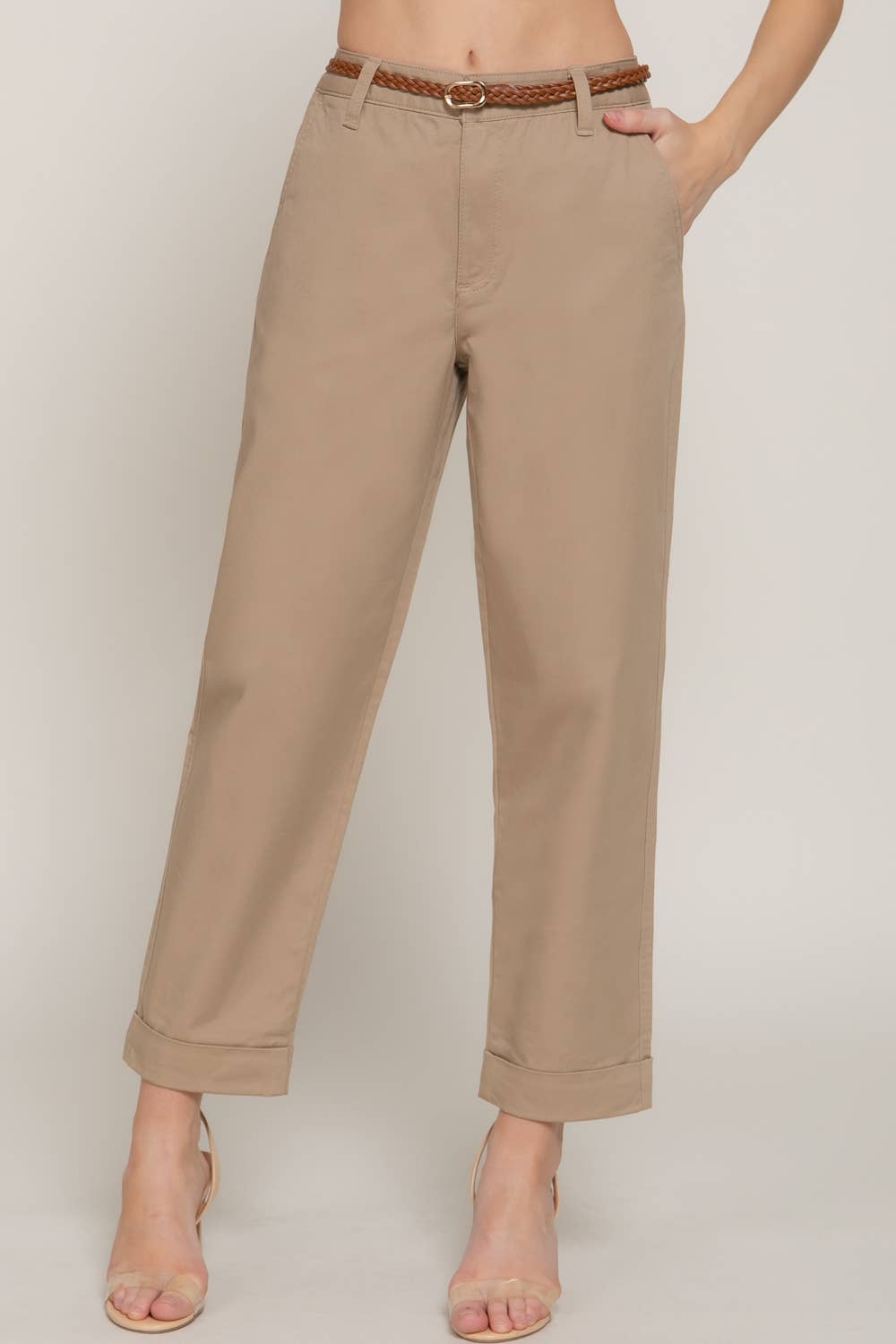 Chino Pants with Braided Belt