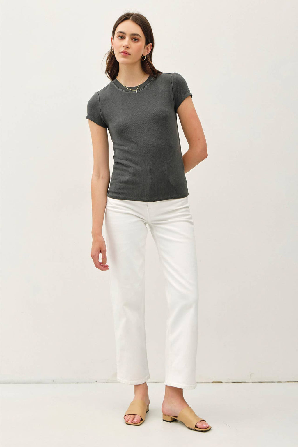 NEW COLOR-GARMENT DYE RIBBED TOP