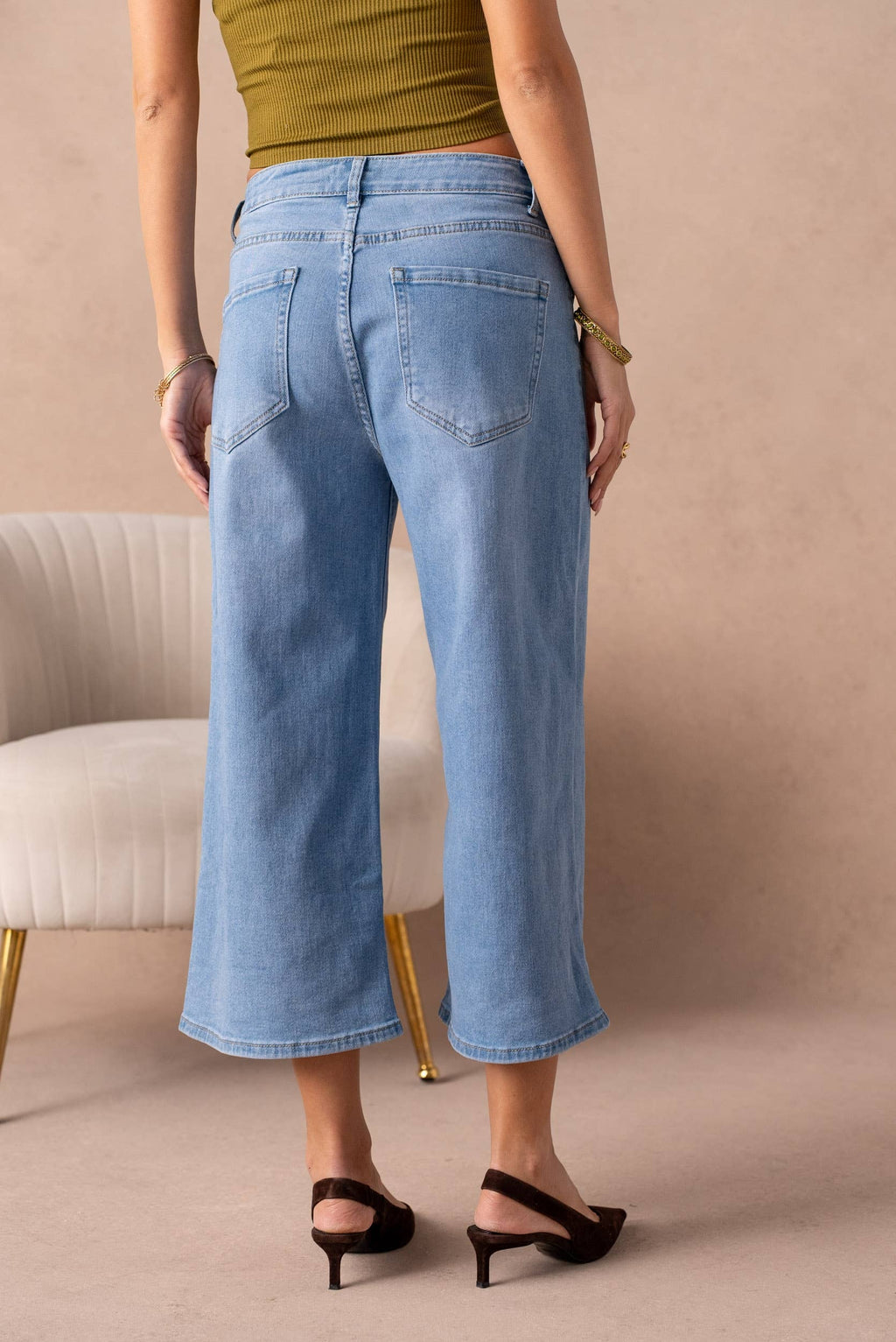 Denim culotte skirt