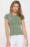 Women's Seamless Crew Neck Short Sleeve Top