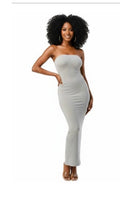 Solid Strapless Maxi Dress